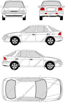 Kia Sephia Hatchback, 1996–1999 (Kia_010)