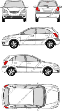 Kia Rio Hatchback, 2005–2010 (Kia_036)