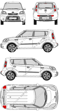 Kia Soul station wagon, 2009–2014 (Kia_049)