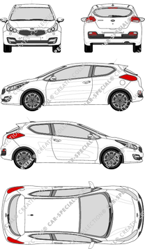 Kia ProCeed Hatchback, 2013–2016 (Kia_062)