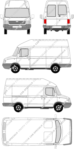 LDV Convoy VH, furgone, tetto alto, vitre arrière