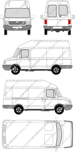 LDV Convoy VH, Kastenwagen, Hochdach, Heck verglast