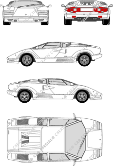 Lamborghini Countach 5000S, 5000S, Coupé, 2 Doors (1985)