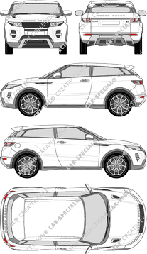 Land Rover Range Rover Evoque Coupé, Coupé, station wagon, 3 Doors (2011)