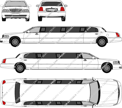 Lincoln Town Car Stretchlimousine, Stretchlimousine, limusina, 4 Doors (2003)