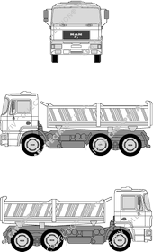 MAN F2000/M2000, camión basculador, cabina G