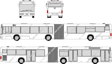 MAN NG 263/313, low-floor articulated bus, 3 Doors