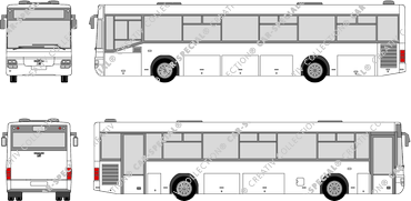 MAN SÜ 263/283/313 puerta única, trasera, puerta única, trasera, autobús