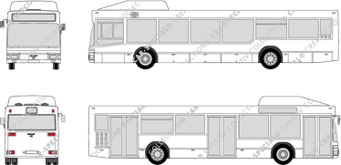 MAN NL 202, bus met lage instap, 3 Doors