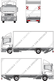 MAN TGL, Box bodies, short cab, top air deflector (2005)