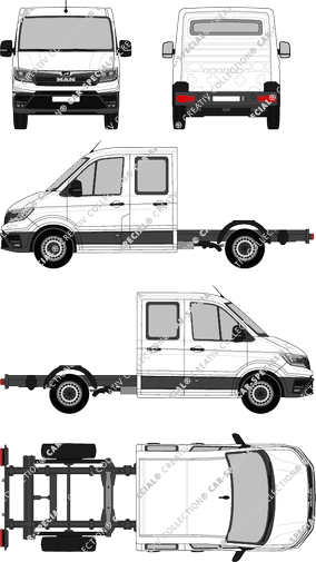 MAN TGE, Chassis for superstructures, Standard, double cab (2017)