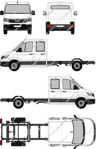 MAN TGE, Chassis for superstructures, long, double cab (2017)