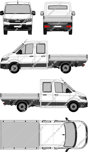 MAN TGE, platform, Standard, double cab (2017)