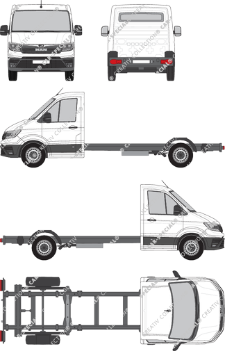 MAN TGE, Chassis for superstructures, long, single cab (2017)