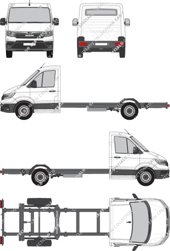 MAN TGE, Chassis for superstructures, extra long, single cab (2017)