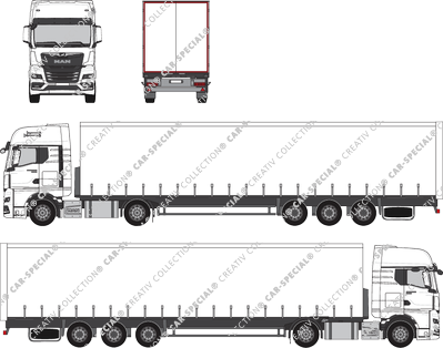 MAN TGX, Sattelzugmaschine mit Sattelauflieger, Fahrerhaus GX (2020)