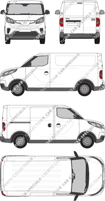 Maxus eDeliver 3, furgone, L1, Rear Wing Doors, 1 Sliding Door (2020)