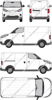 Maxus eDeliver 3, fourgon, L1, Rear Wing Doors, 1 Sliding Door (2020)