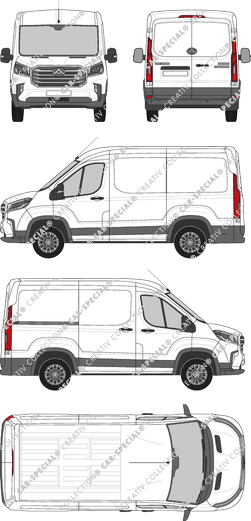 Maxus Deliver 9, Kastenwagen, L1H1, Rear Wing Doors, 1 Sliding Door (2020)