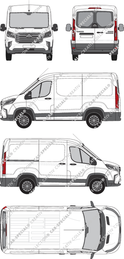 Maxus Deliver 9, fourgon, L1H1, Heck verglast, Rear Wing Doors, 1 Sliding Door (2020)