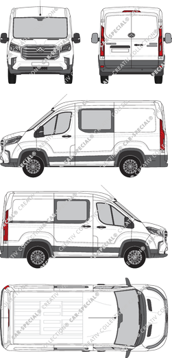 Maxus Deliver 9, van/transporter, L1H1, double cab, Rear Wing Doors, 1 Sliding Door (2020)