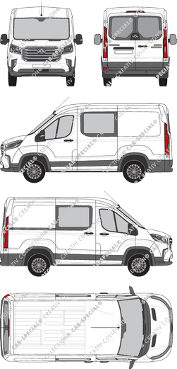 Maxus Deliver 9, Kastenwagen, L1H1, Heck verglast, Doppelkabine, Rear Wing Doors, 1 Sliding Door (2020)