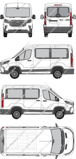Maxus Deliver 9, minibus, L1H1, Rear Wing Doors, 1 Sliding Door (2020)