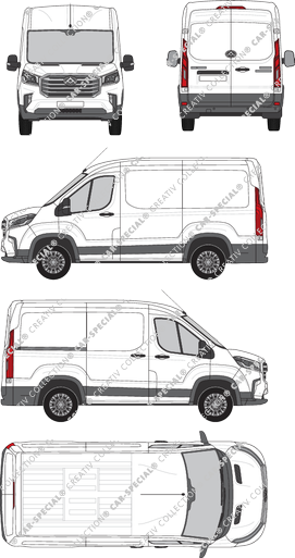 Maxus Deliver 9, fourgon, L1H2, Rear Wing Doors, 1 Sliding Door (2020)