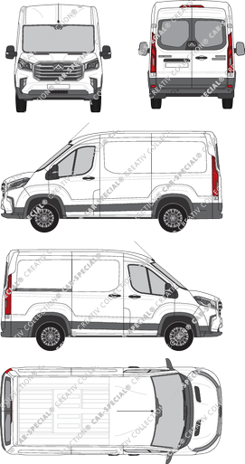 Maxus Deliver 9, van/transporter, L1H2, rear window, Rear Wing Doors, 1 Sliding Door (2020)