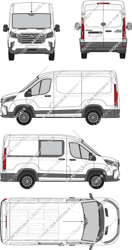 Maxus Deliver 9, van/transporter, L1H2, rechts teilverglast, Rear Wing Doors, 1 Sliding Door (2020)