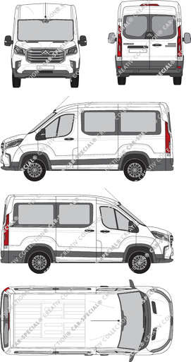 Maxus Deliver 9, minibus, L1H2, Rear Wing Doors, 1 Sliding Door (2020)