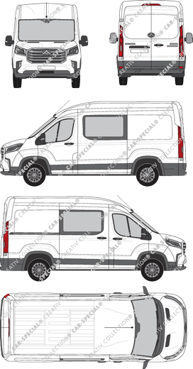 Maxus Deliver 9, Kastenwagen, L2H2, Doppelkabine, Rear Wing Doors, 1 Sliding Door (2020)