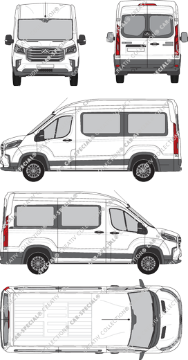 Maxus Deliver 9, minibus, L2H2, Rear Wing Doors, 1 Sliding Door (2020)