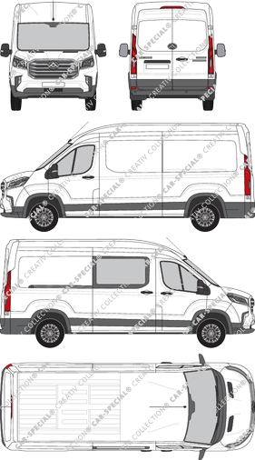 Maxus Deliver 9, furgone, L3H2, rechts teilverglast, Rear Wing Doors, 1 Sliding Door (2020)