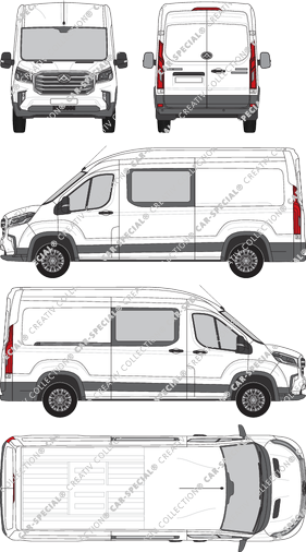Maxus Deliver 9, van/transporter, L3H2, double cab, Rear Wing Doors, 1 Sliding Door (2020)