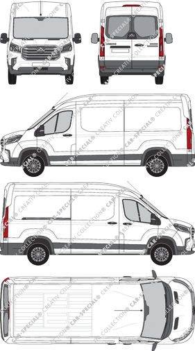 Maxus eDeliver 9, van/transporter, L3H2, rear window, Rear Wing Doors, 1 Sliding Door (2020)