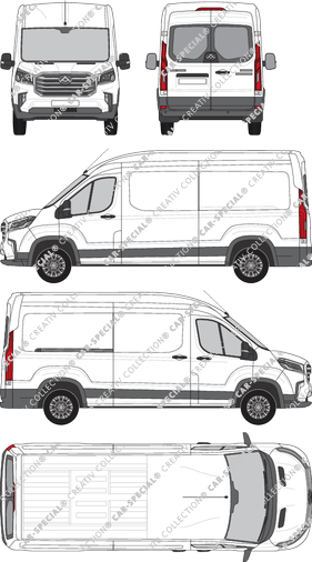 Maxus eDeliver 9, Kastenwagen, L3H2, Heck verglast, Rear Wing Doors, 1 Sliding Door (2020)