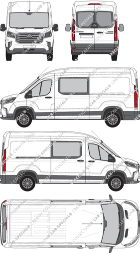 Maxus eDeliver 9, furgone, L3H2, vitre arrière, Doppelkabine, Rear Wing Doors, 1 Sliding Door (2020)