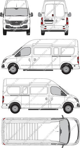Maxus EV80, van/transporter, Rear Wing Doors, 2 Sliding Doors (2020)