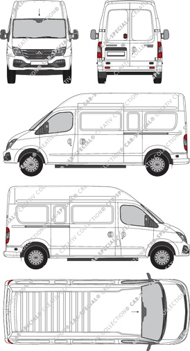 Maxus EV80, furgón, Rear Wing Doors, 2 Sliding Doors (2020)