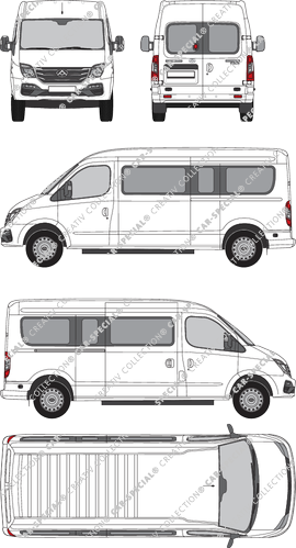 Maxus EV80, Kleinbus, Rear Wing Doors, 1 Sliding Door (2020)