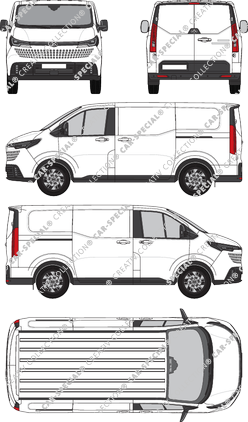Maxus eDeliver 7, van/transporter, L1/H1, Rear Flap, 2 Sliding Doors (2024)