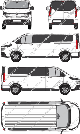 Maxus eDeliver 7, station wagon, L2/H1, Rear Flap, 2 Sliding Doors (2024)