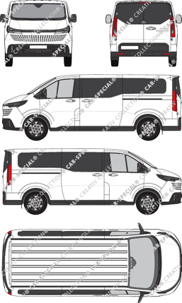 Maxus eDeliver 7, Kombi, L2/H1, Rear Flap, 2 Sliding Doors (2024)