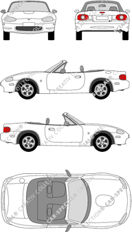 Mazda MX-5, cabriolet, 2 Doors (1998)