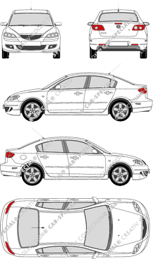 Mazda 3 limusina, 2003–2006 (Mazd_042)