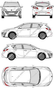 Mazda 3, Hatchback, Hatchback, 5 Doors (2009)