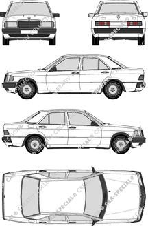 Mercedes-Benz 190, limusina, 4 Doors (1982)