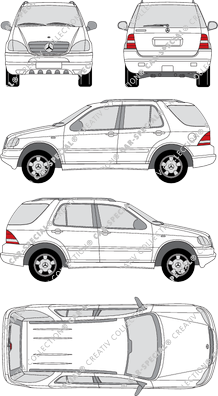 Mercedes-Benz M-Klasse ML 270 CDI, ML 270 CDI, Station wagon, 5 Doors (1999)