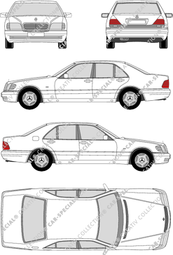 Mercedes-Benz S-Klasse, limusina, paso de rueda corto, 4 Doors (1991)
